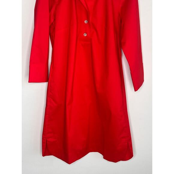 Hinson Wu Aileen 3/4 Sleeve Button Back Shirt Dress Poppy Red Womens Size XS NWT - Picture 5 of 11